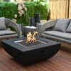Gardenforma Gas Feuerstelle Itasy, Beton-Optik Schwarz, Aus Faserbeton