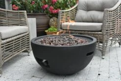 Gardenforma Gas Feuerstelle Jefferson Beton-Optik Schwarz